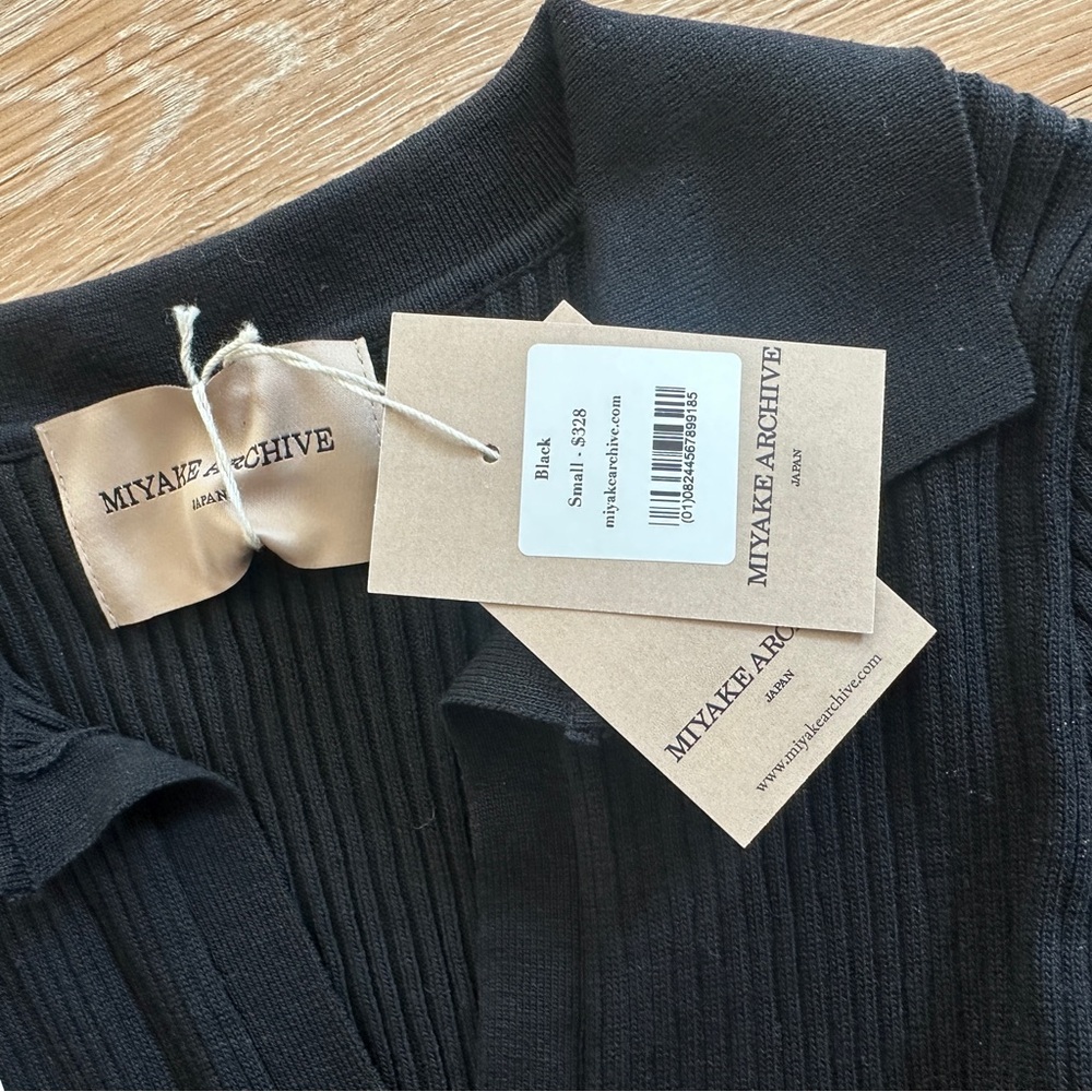 NWT Issey Miyake Archive Black Long Sleeve Rib Dress - Picture 8 of 8